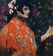 The Woman of spanish had on a shawl red Alexander Yakovlevich GOLOVIN